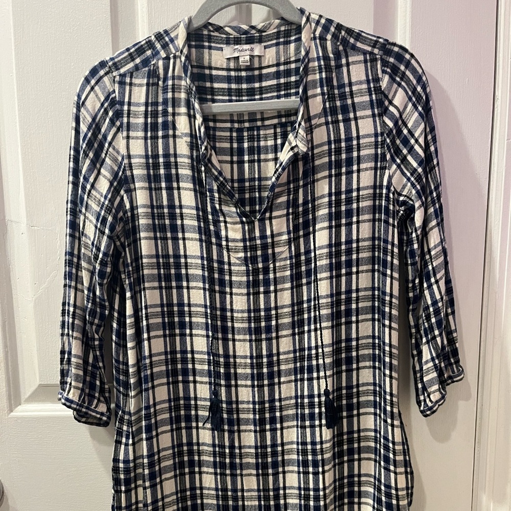 Madewell Plaid Artiste Tunic Dress S